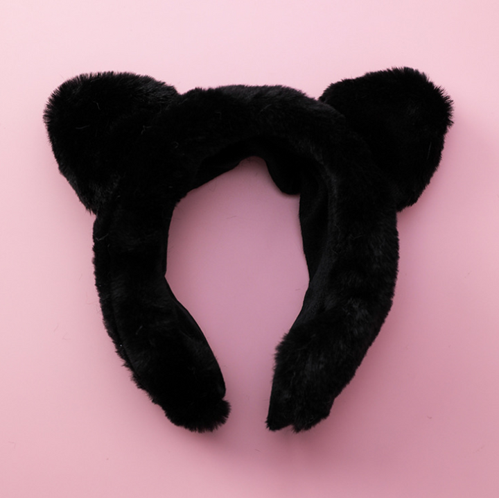 Korean hair accessories wide-brimmed cute plush panda ear headband hairpin