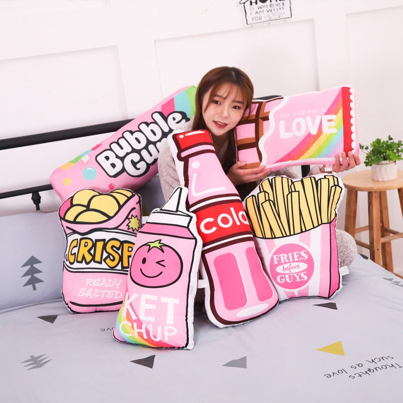 Girl Heart Snacks Pillow Plush Toy