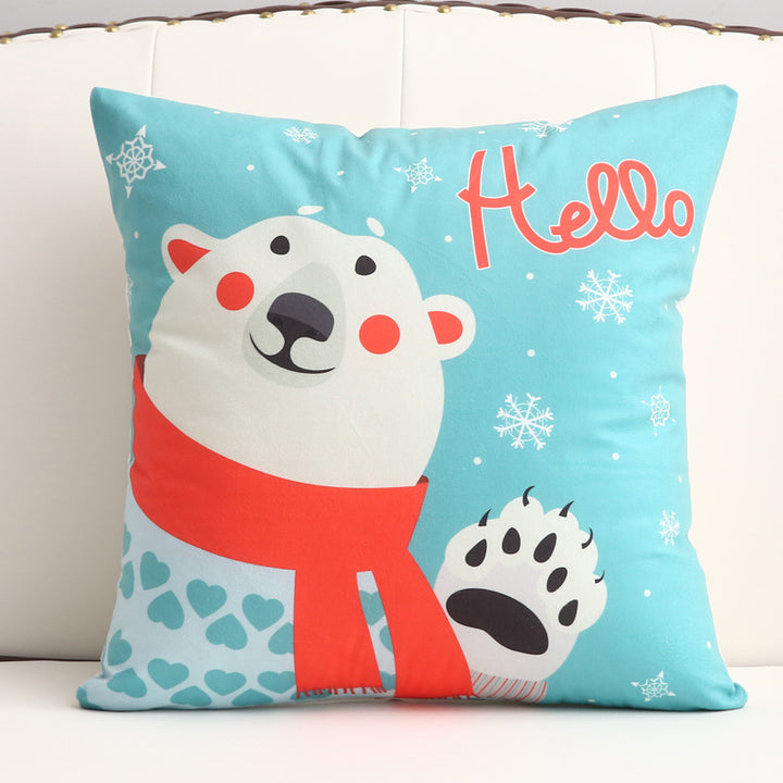 Cartoon short plush pillow
