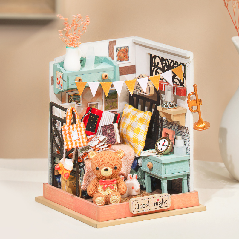Robotime Rolife DIY Wooden Doll House Taste Life Dollhouse Sweet Dream Miniature House Kits Bubble Bath Toys For Children Adult