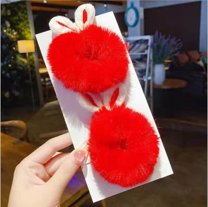 Hair Rope Simple New Bunny Ears Plush Hair Ring