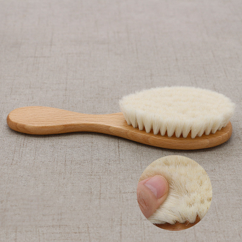 Baby shampoo brush solid wood wool brush