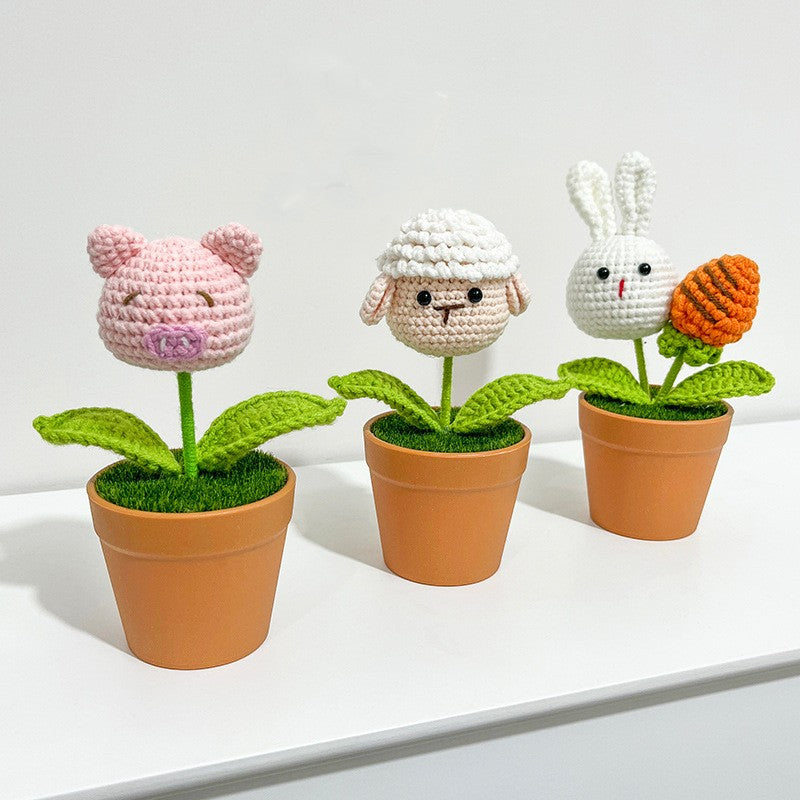 Hand-woven Sunflower Potted Home Decoration Finished Product