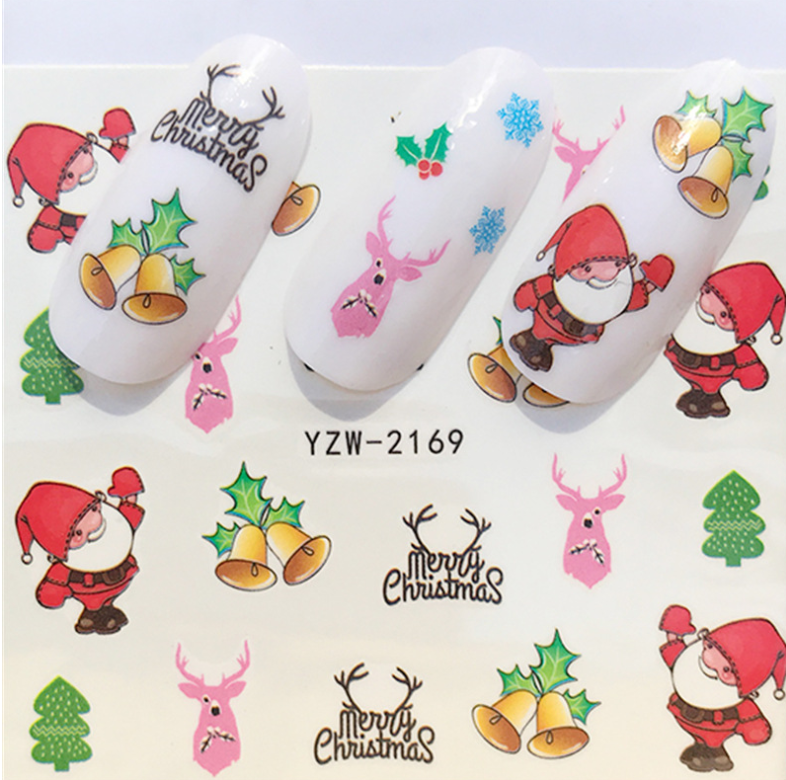 Explosion models Christmas series water transfer nail stickers nail stickers full stickers nail jewelry watermark stickers