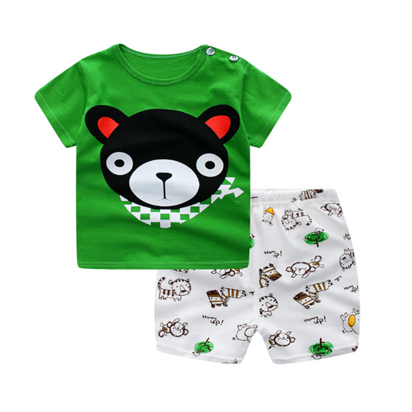 Cartoon Baby Boy Summer Clothing Set