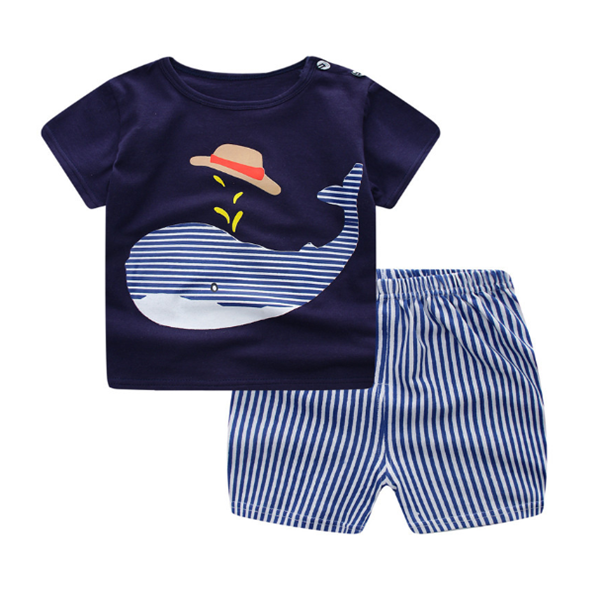 Cartoon Baby Boy Summer Clothing Set