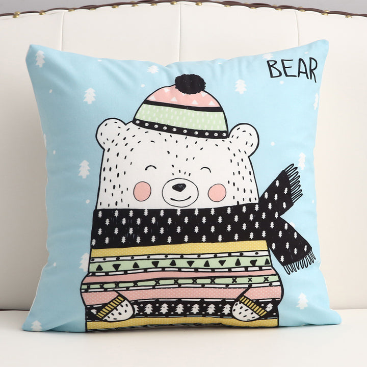 Cartoon short plush pillow