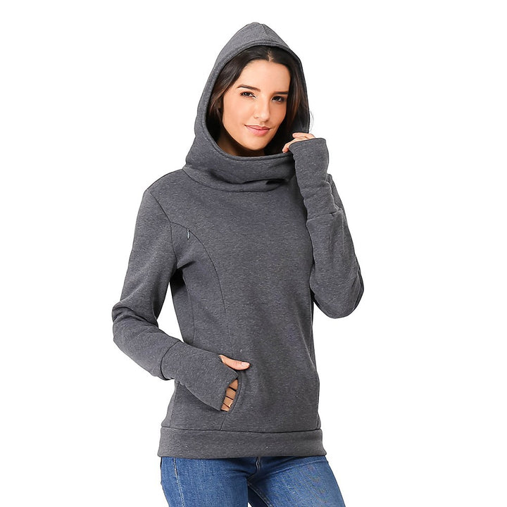 Pregnant women thick hooded sweater