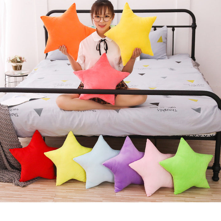 Five-pointed Star Plush Car Lumbar Pillow