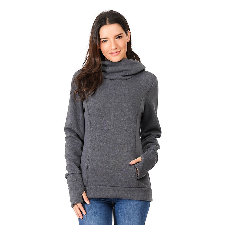 Pregnant women thick hooded sweater