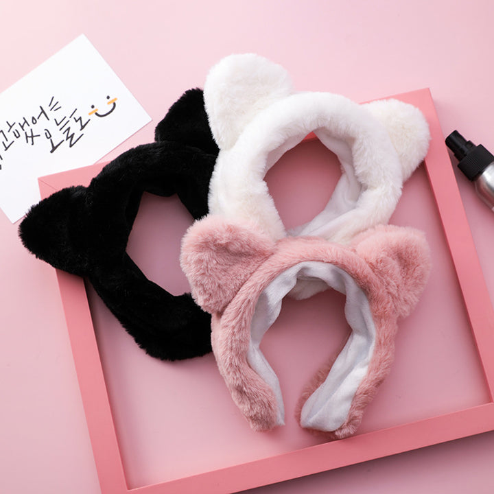 Korean hair accessories wide-brimmed cute plush panda ear headband hairpin