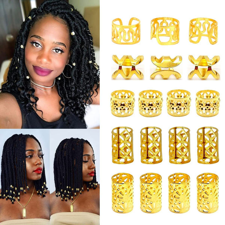 Gold And Silver Hollow Circle Hair Extension Buckle