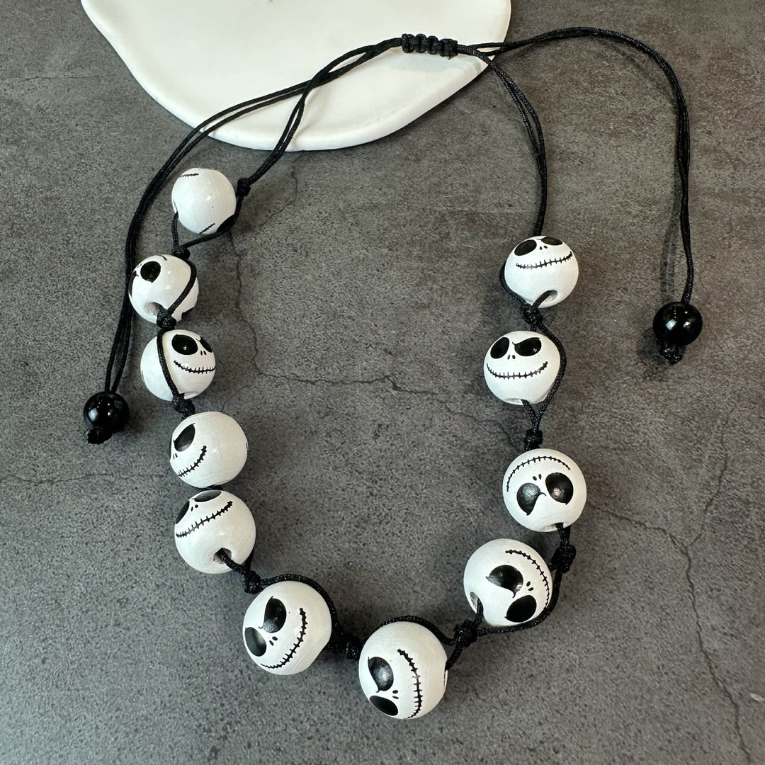 Personalized Halloween Earrings Necklace Wooden Bead