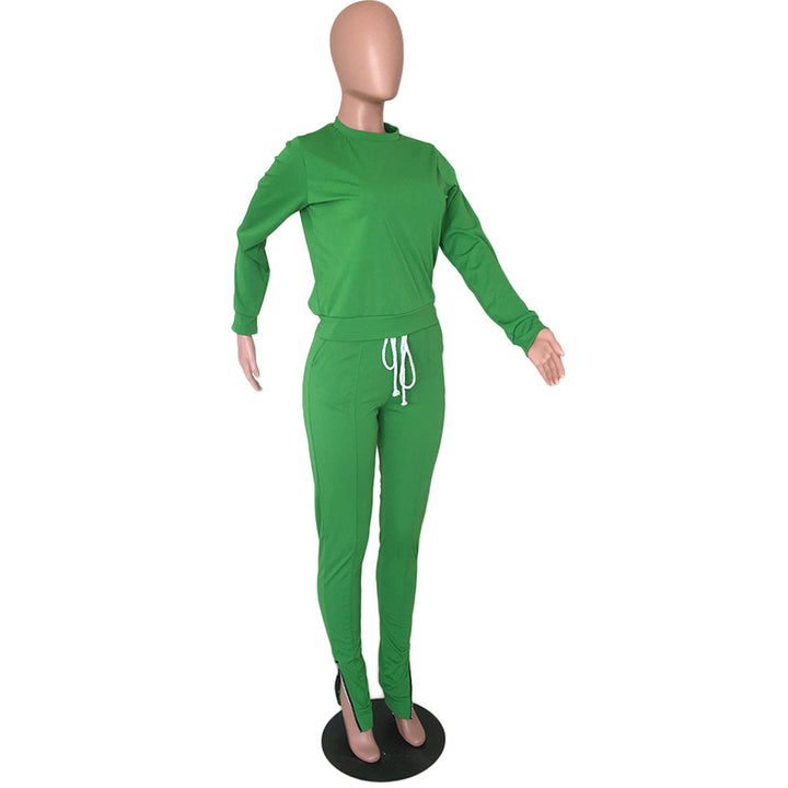 Fashion leisure sports foot zipper suit