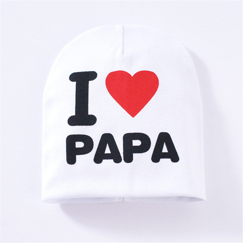 Baby “I Love Papa” Or “I Love Mama” Autumn & Winter Fleece Beanie