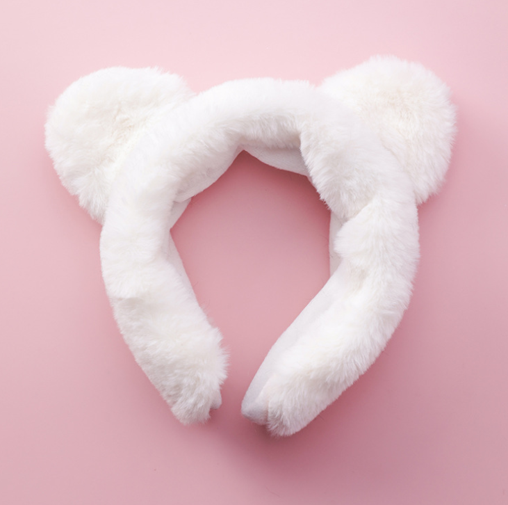 Korean hair accessories wide-brimmed cute plush panda ear headband hairpin