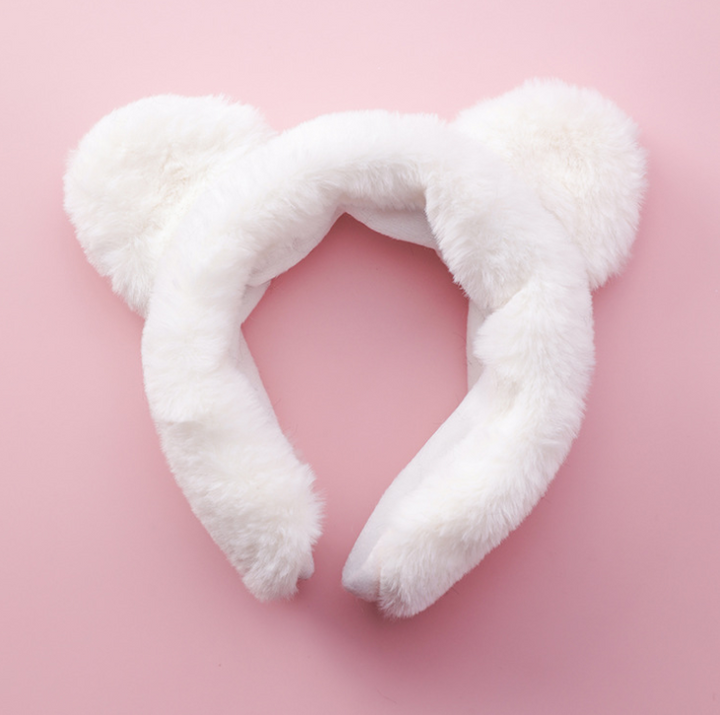 Korean hair accessories wide-brimmed cute plush panda ear headband hairpin