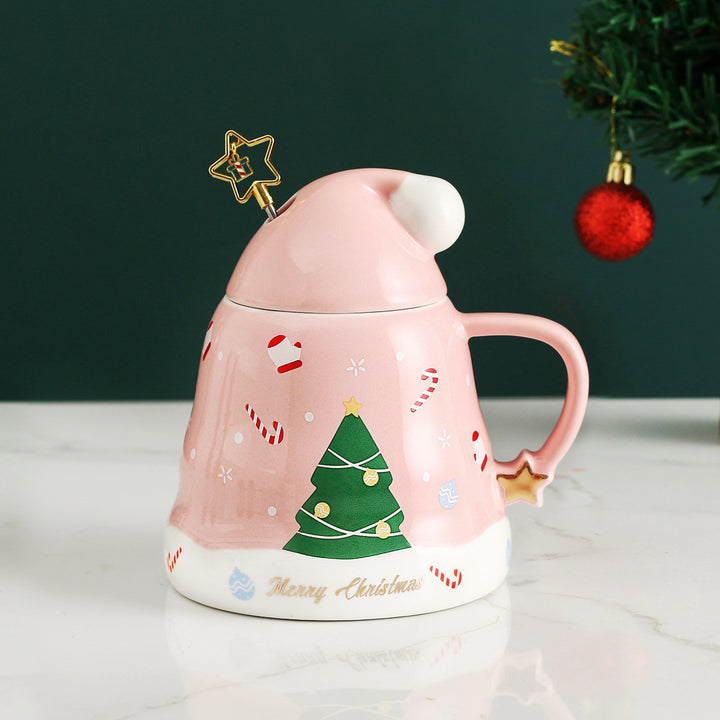 Santa Gingerbread Man Christmas Tree Ceramic Mug