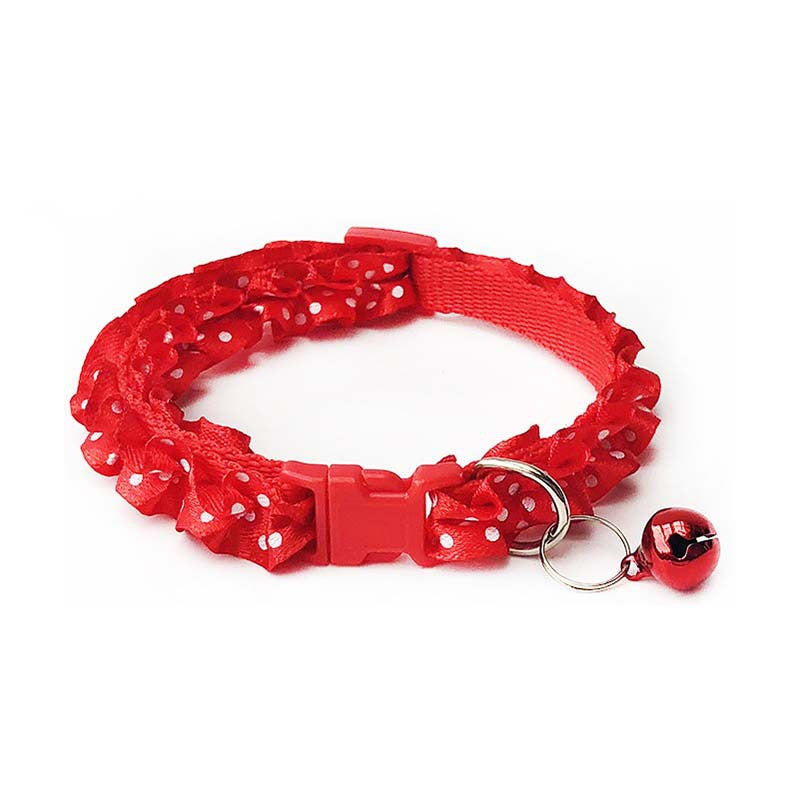 Cute Lace Sweet Pet Collar Necklace Dog Cat Collar With Bell