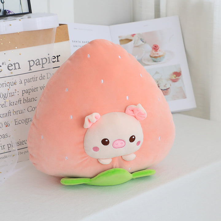 Avocado, Banana Fruit Plush Pillow