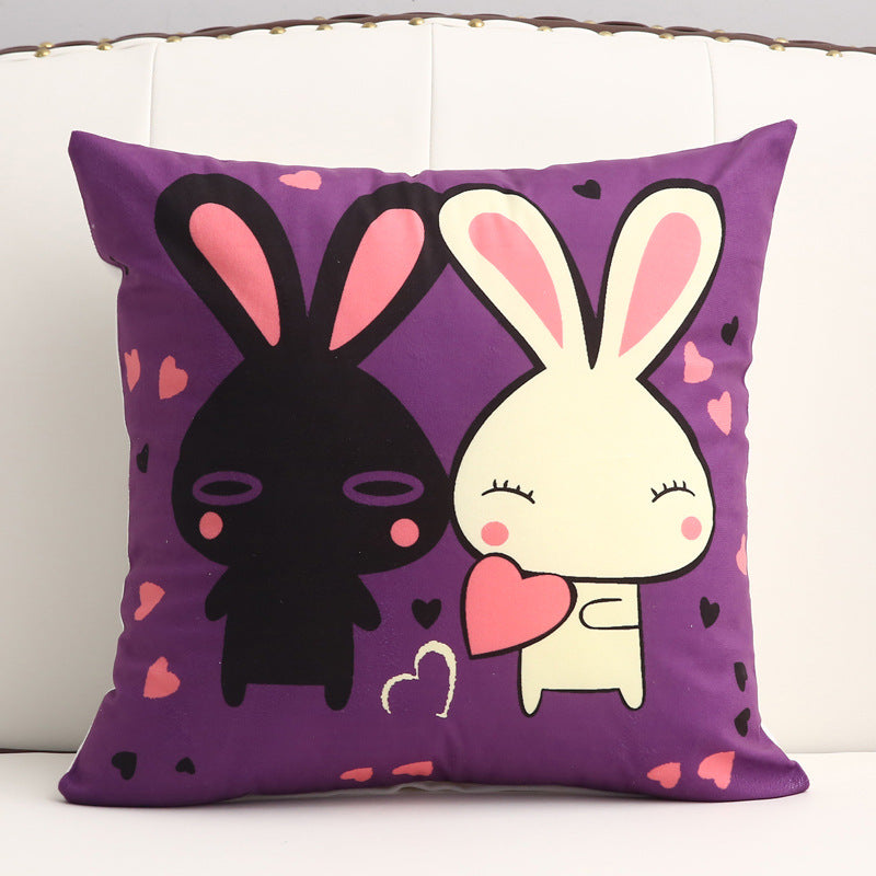 Cartoon short plush pillow