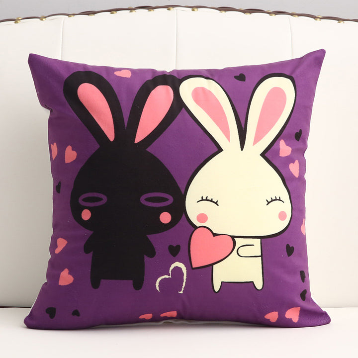 Cartoon short plush pillow