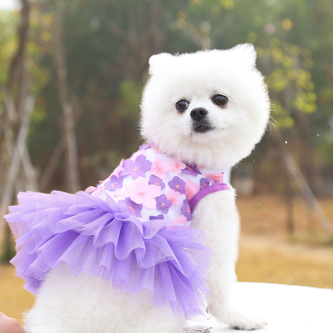 Pet Dog Skirt Pet Supplies Peach Blossom Skirt Cotton