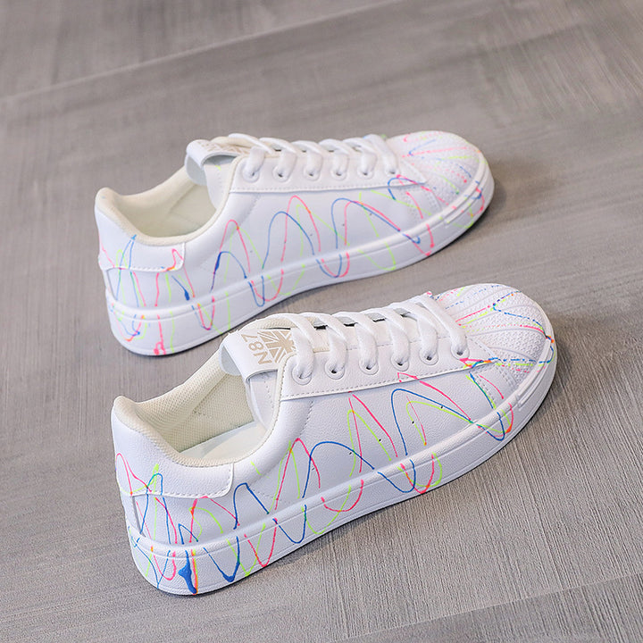 Starry luminous little white shoes women