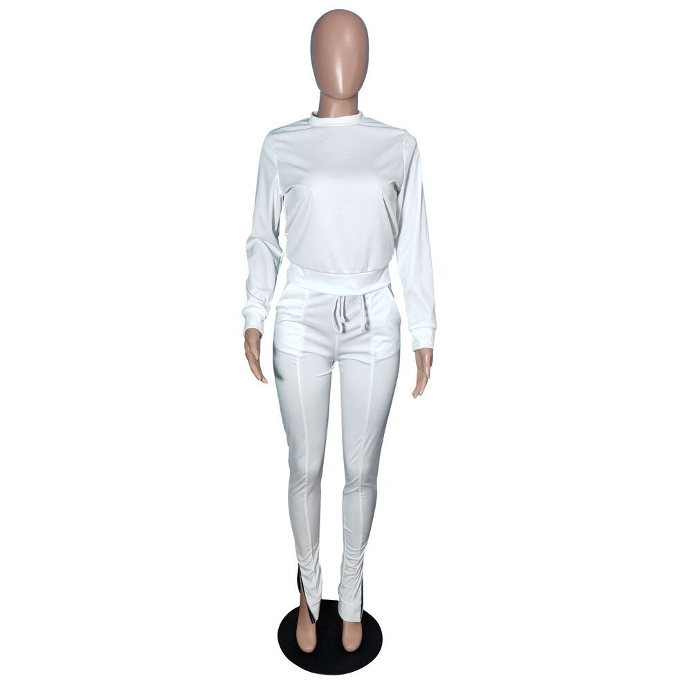 Fashion leisure sports foot zipper suit