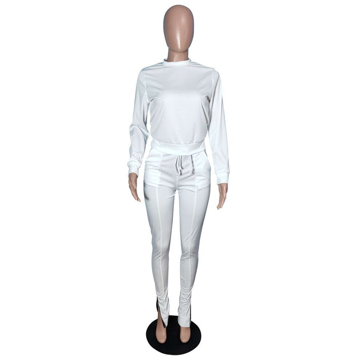 Fashion leisure sports foot zipper suit