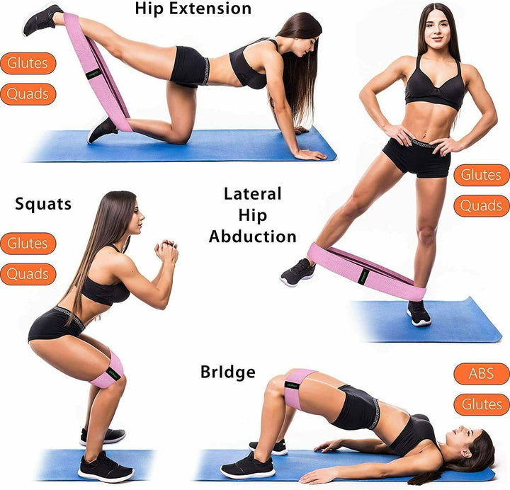 Workout Resistance Bands Loop Set Fitness Yoga Legs & Butt Workout Exercise Band
