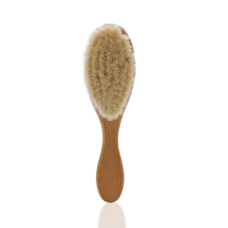 Baby shampoo brush solid wood wool brush