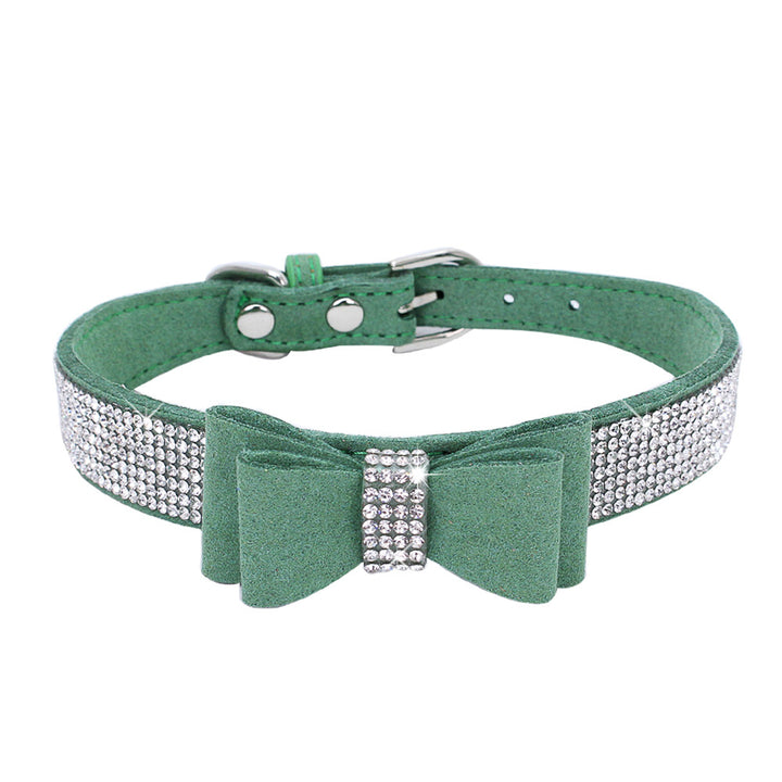 Rhinestone Bowknot Pet Collar Dog Collar Leash