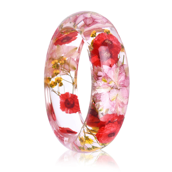 Personality Epoxy Resin Crystal AB Glue Dried Flower Bracelet