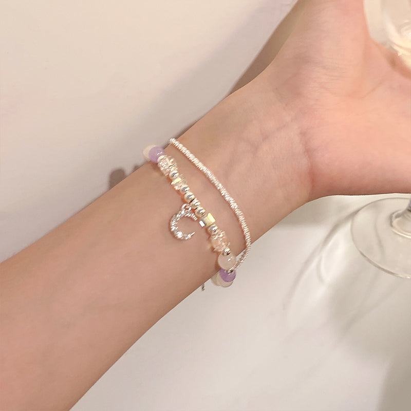 Purple Cool Beaded Bracelet For Women Design