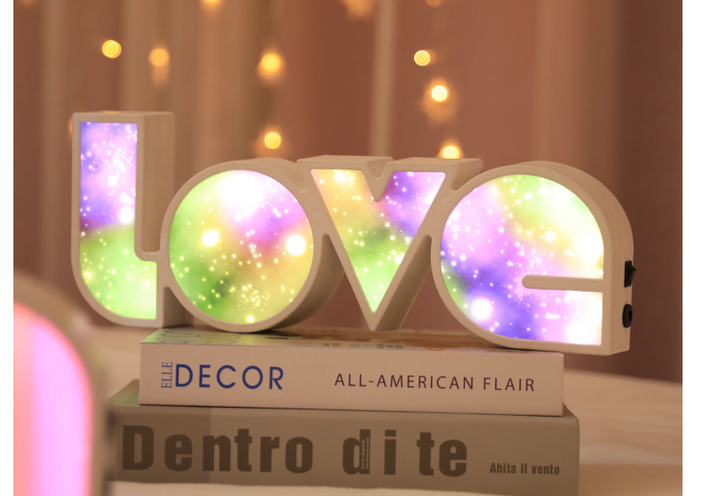 Valentines Day Decor LED LOVE Light Valentines Day Gift For Girlfriend Bithday Wedding Party Decoration Romantic Wedding Decor