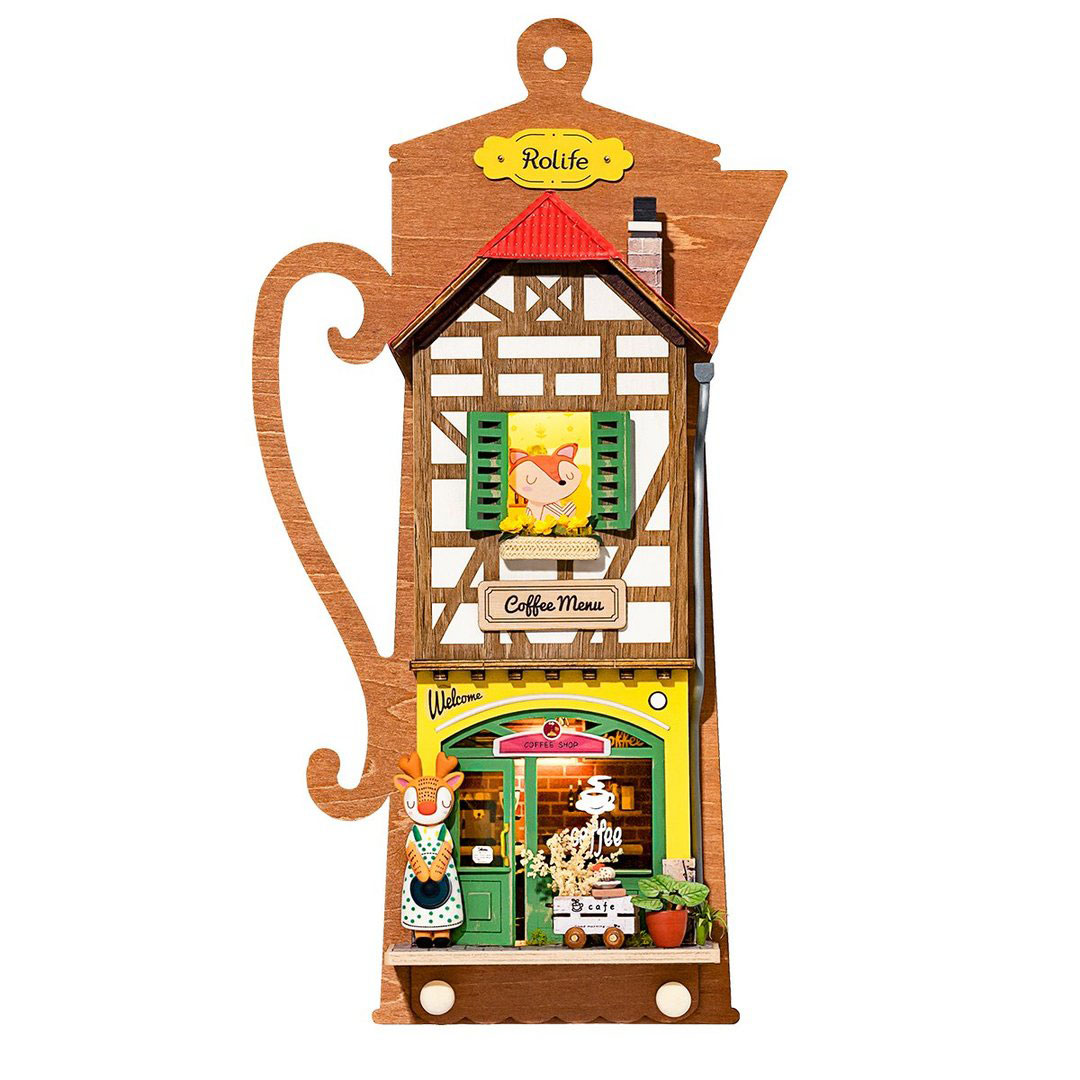 Robotime Rolife Wall Hanging Decoration Love Post Office Stylish Home Deco Kids Girls Miniature House Kits DS019 DS022