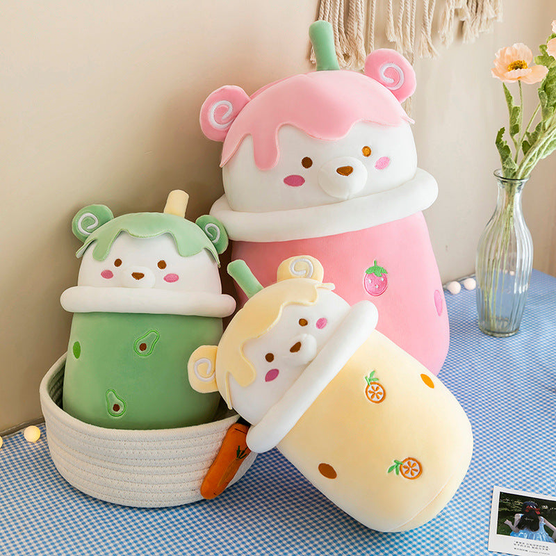 Toy Milk Tea Cup Pillow Creative New Pearl Milk Tea Bear Plush Doll