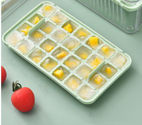 Kitchen Ice Cube Tray Press Type Ice Ball Maker Fast Press Silicone Food Grade Ice Mould Bucket For Whiskey Iced Coffee