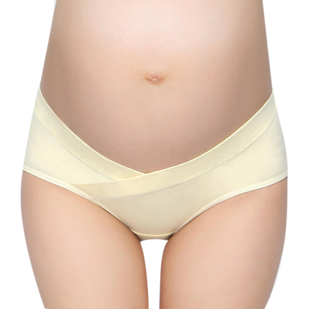 Soft Cotton Belly Support Panties for Pregnant Women Maternity Underwear Breathable V-Shaped Low Waist Panty