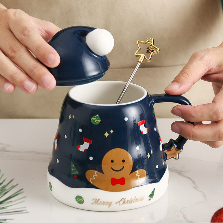 Santa Gingerbread Man Christmas Tree Ceramic Mug