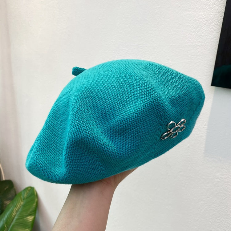 Women's All Match Retro White Rose Red Beret