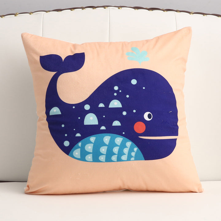 Cartoon short plush pillow