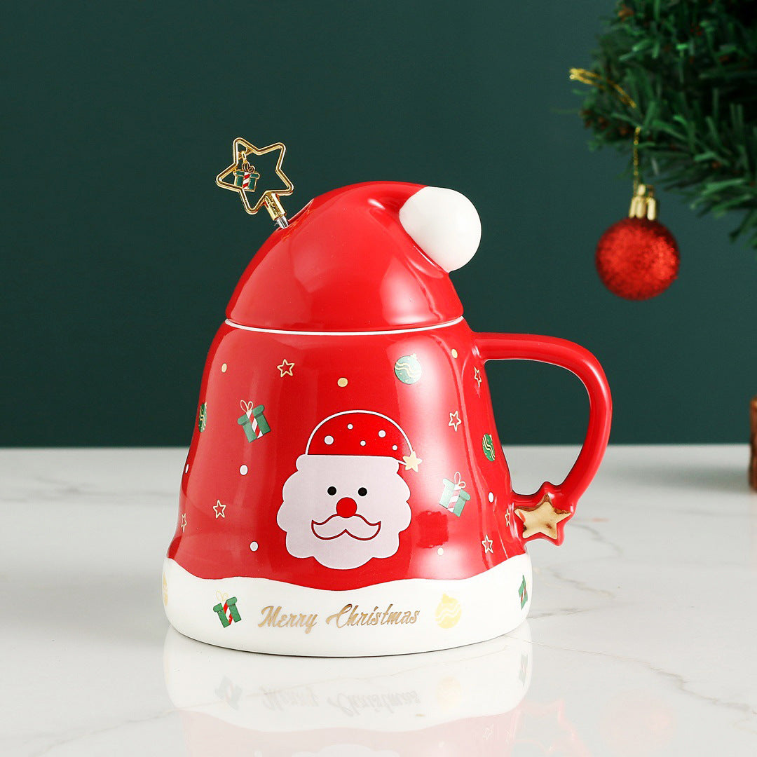 Santa Gingerbread Man Christmas Tree Ceramic Mug