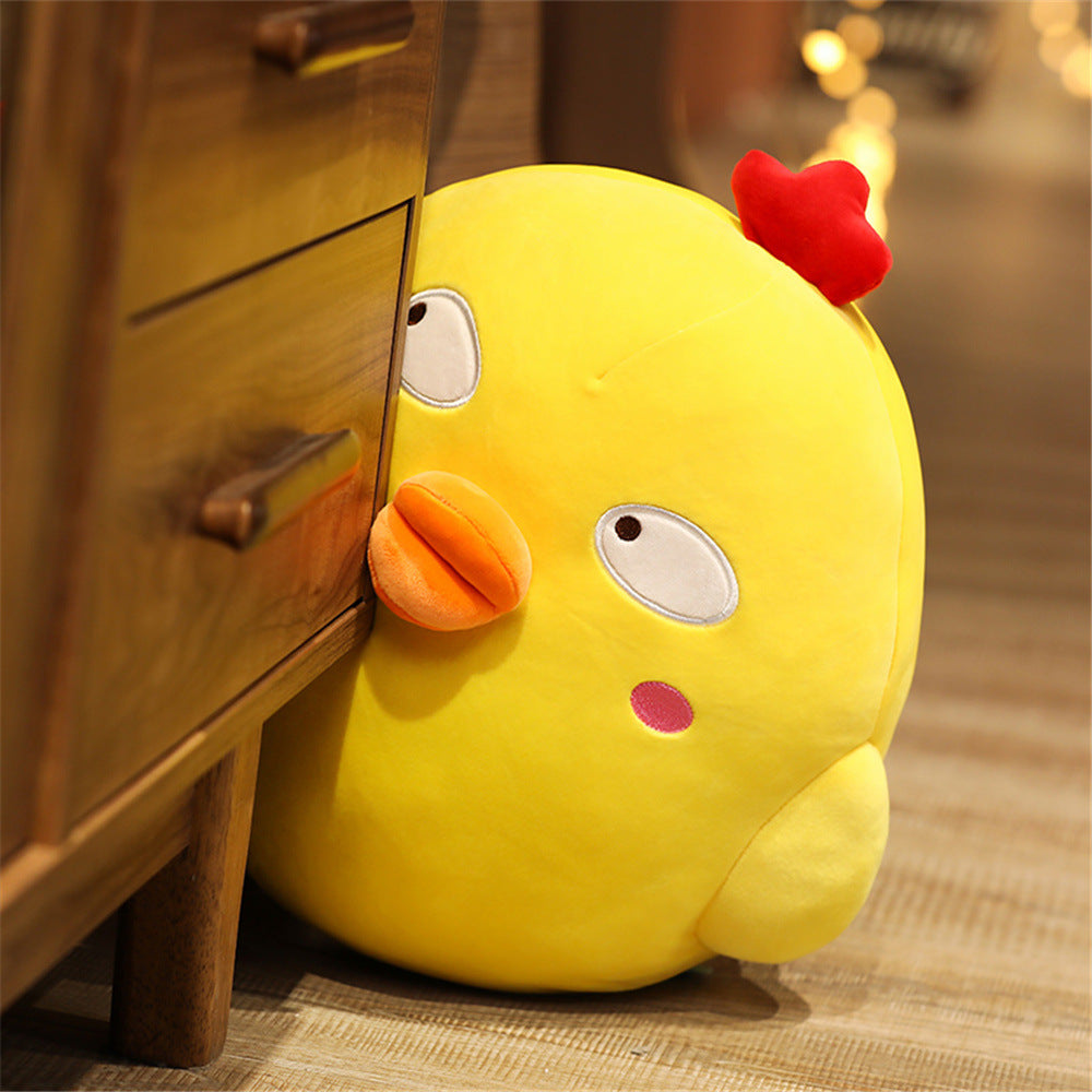 Cute Funny Expression Little Yellow Chicken Doll