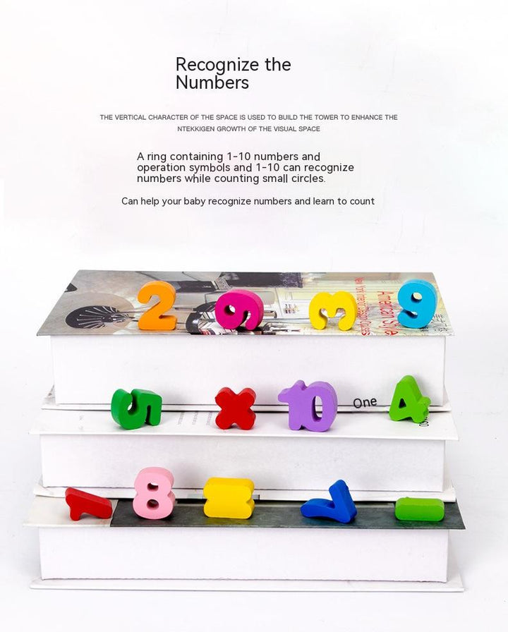 Wooden Three-in-one Digital Board Digital Shape Matching Letter Cognitive Toy