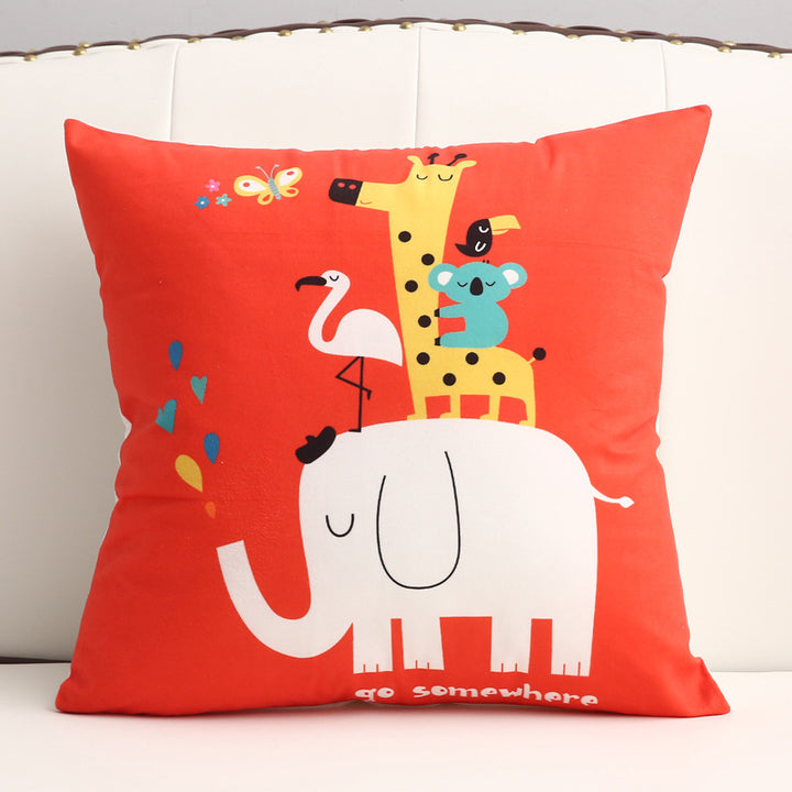 Cartoon short plush pillow