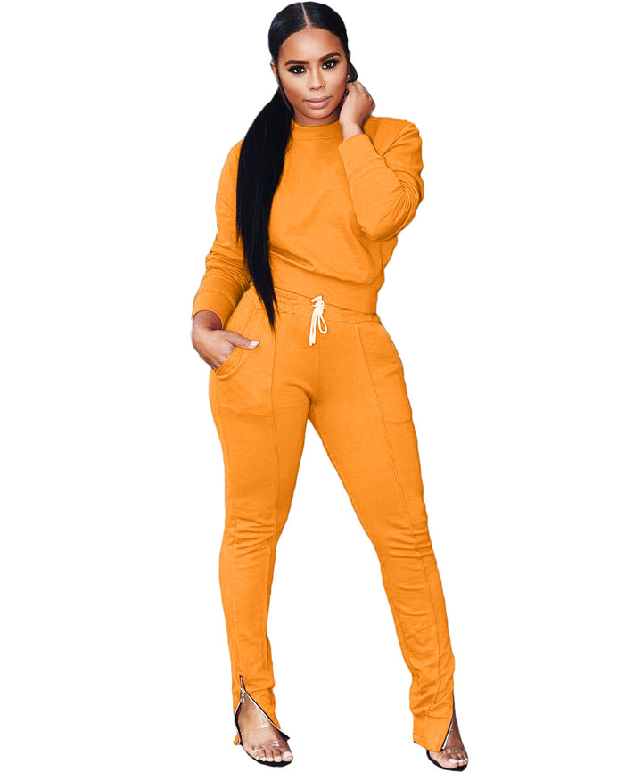 Fashion leisure sports foot zipper suit