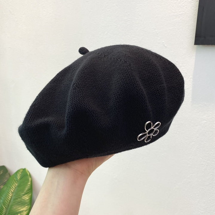 Women's All Match Retro White Rose Red Beret