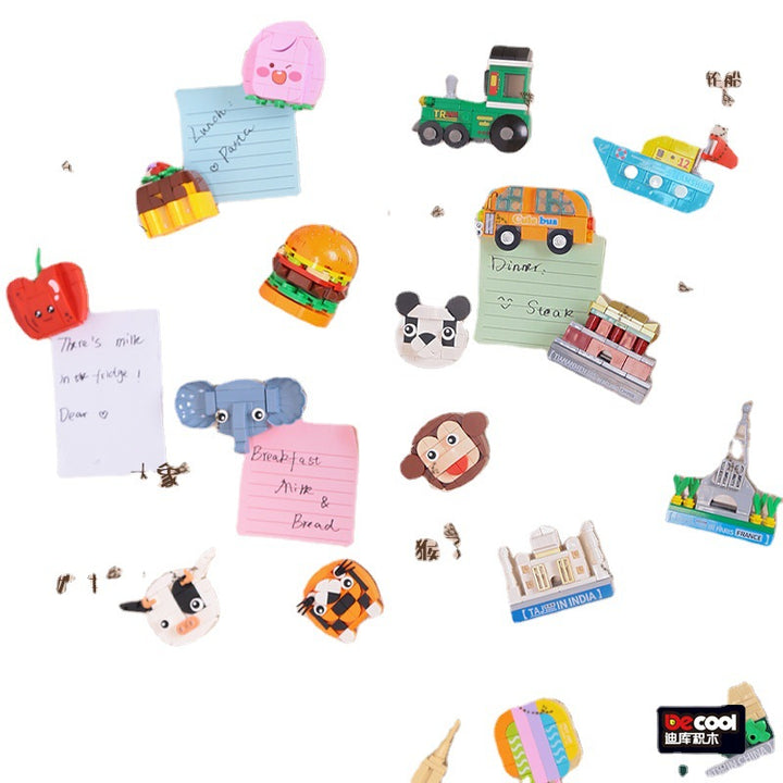 Animal Magnetic Fridge Magnet Assembled Building Block Toys For Children